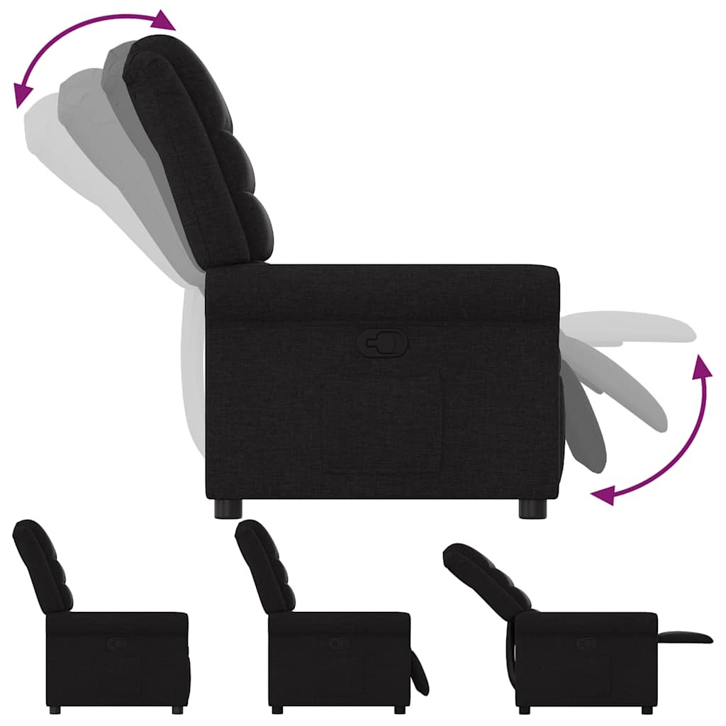 Verstelbare Fauteuil van Stof - Zwart - 35% Korting