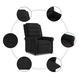 Verstelbare Fauteuil van Stof - Zwart - 35% Korting