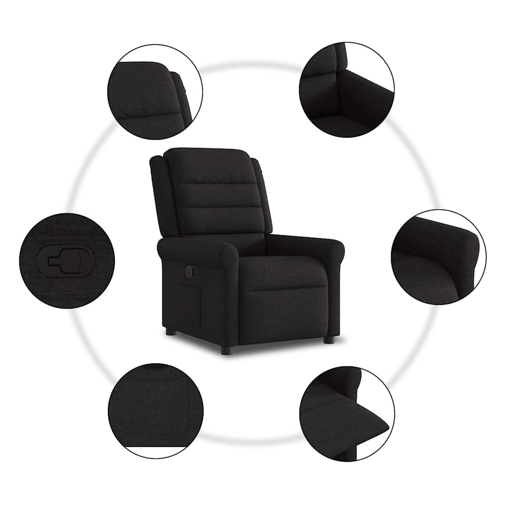 Verstelbare Fauteuil van Stof - Zwart - 35% Korting