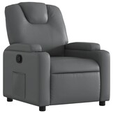 Verstelbare Fauteuil Leerlook Grijs - 35% Korting