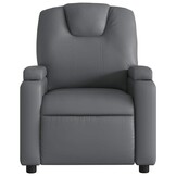 Verstelbare Fauteuil Leerlook Grijs - 35% Korting