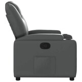 Verstelbare Fauteuil Leerlook Grijs - 35% Korting