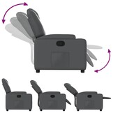 Verstelbare Fauteuil Leerlook Grijs - 35% Korting