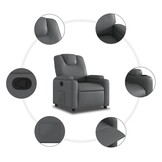 Verstelbare Fauteuil Leerlook Grijs - 35% Korting