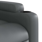 Verstelbare Fauteuil Leerlook Grijs - 35% Korting