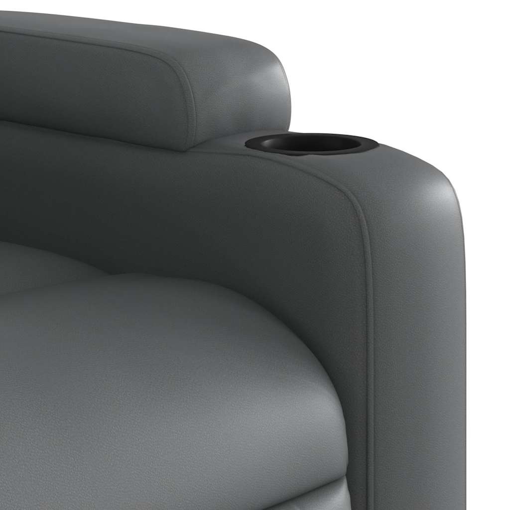 Verstelbare Fauteuil Leerlook Grijs - 35% Korting