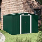 VidaXL Tuinschuur Metaal Groen 257x298x178 cm - 60% Korting