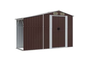 VidaXL Tuinschuur 277x93x179 cm Staal Bruin - 55% Korting