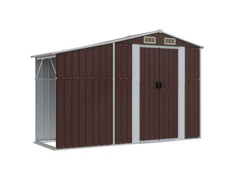 VidaXL Tuinschuur 277x93x179 cm Staal Bruin - 55% Korting