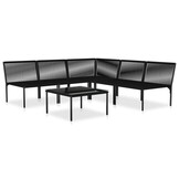 Loungeset PVC Zwart 6-delig met Kussens - 35% Korting
