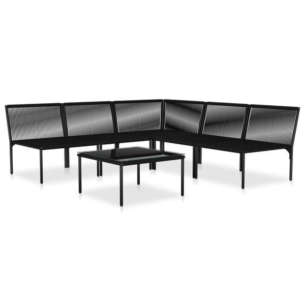 Loungeset PVC Zwart 6-delig met Kussens - 35% Korting