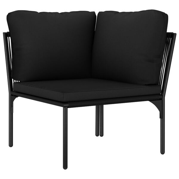 Loungeset PVC Zwart 6-delig met Kussens - 35% Korting