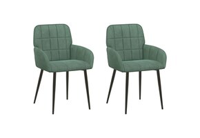 Eettafelstoelen Fluweel Zeegroen (2 stuks) - 46% Korting
