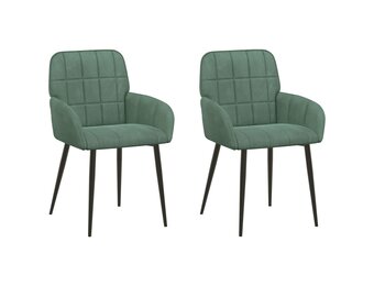 vidaXL Eettafelstoelen 2 st Zeegroen Fluweel 56.5x50x85 cm - 34% Korting