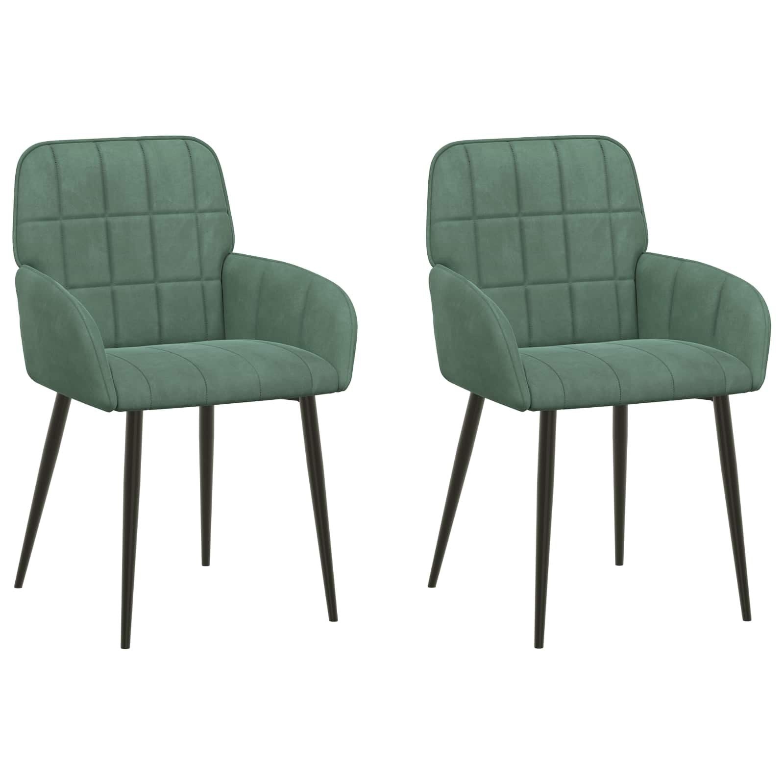 vidaXL Eettafelstoelen 2 st Zeegroen Fluweel 56.5x50x85 cm - 34% Korting