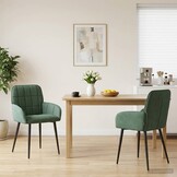 vidaXL Eettafelstoelen 2 st Zeegroen Fluweel 56.5x50x85 cm - 34% Korting