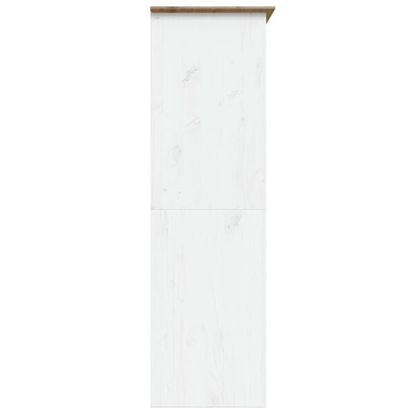 vidaXL Kledingkast BODO Massief Grenenhout Wit/Bruin - 55% Korting