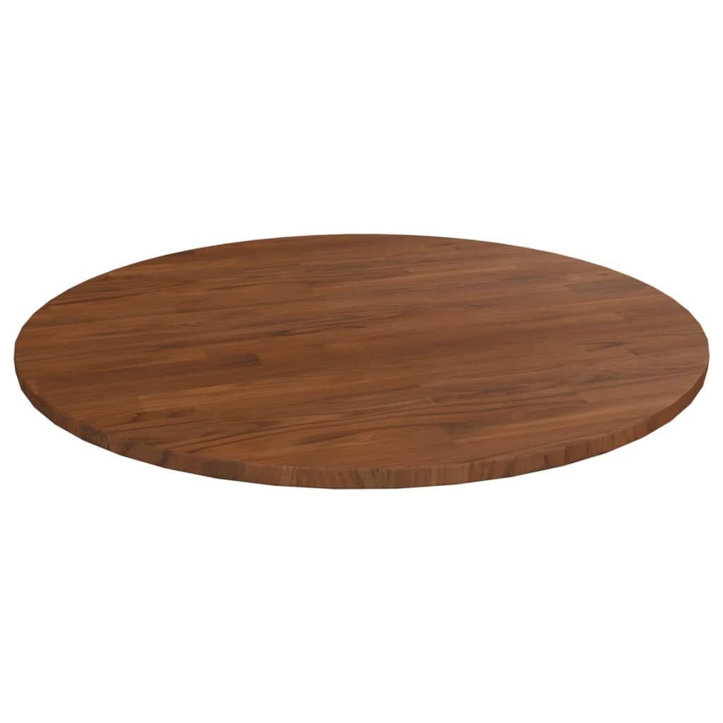 vidaXL Eikenhout Tafelblad Rond Donkerbruin 70 cm - 58% Korting