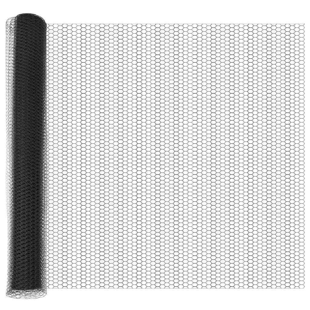 VidaXL Hexagon Hek 1,4 x 25 m PVC Grijs - 32% Korting