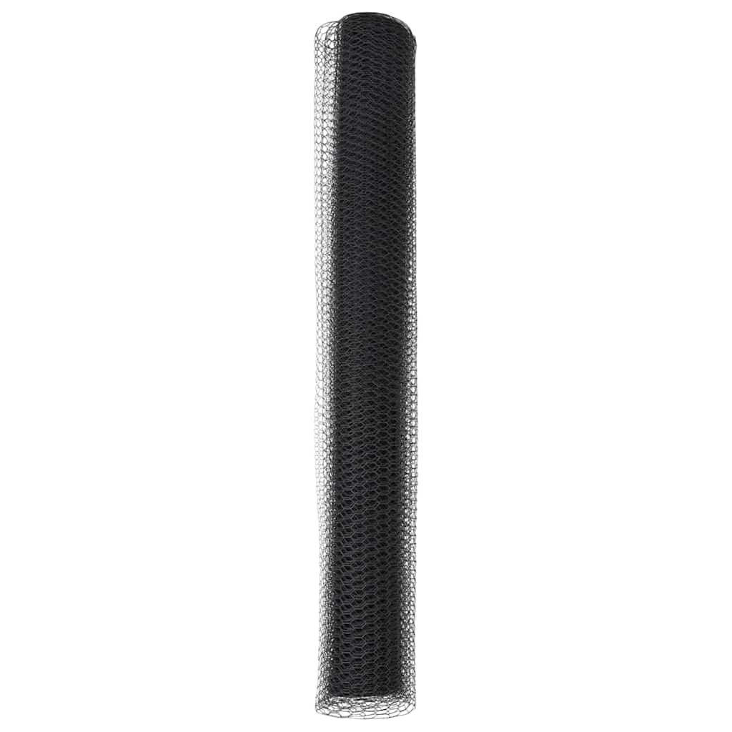 VidaXL Hexagon Hek 1,4 x 25 m PVC Grijs - 32% Korting