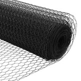 VidaXL Hexagon Hek 1,4 x 25 m PVC Grijs - 32% Korting
