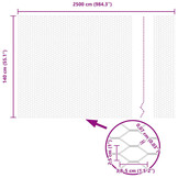 VidaXL Hexagon Hek 1,4 x 25 m PVC Grijs - 32% Korting