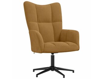 Relaxstoel Fluweel Bruin 360° Draaibaar - 34% Korting