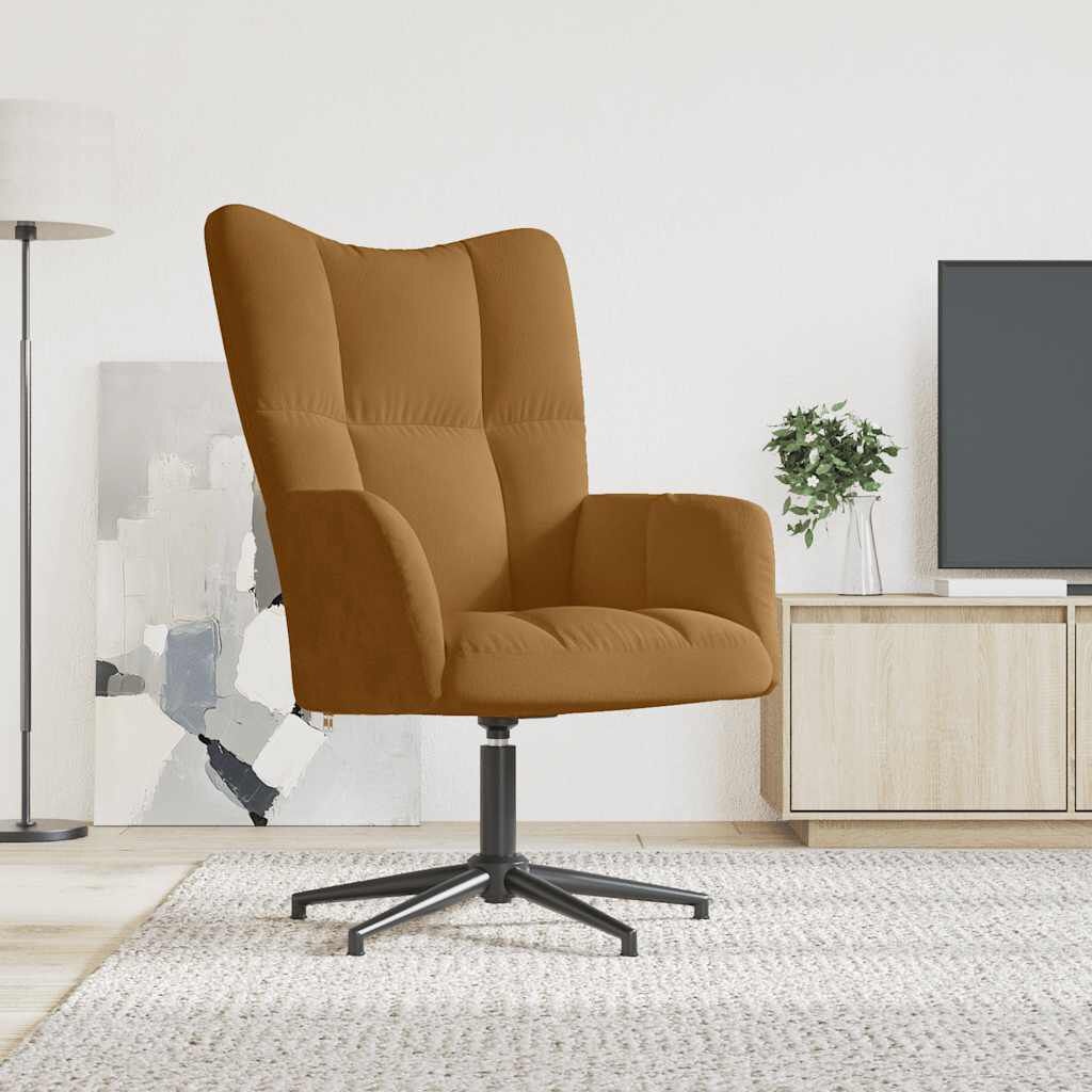Relaxstoel Fluweel Bruin 360° Draaibaar - 34% Korting