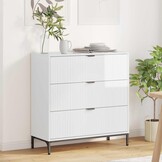 VidaXL Dressoir Hoogglans Wit - 79,5 x 33 x 82 cm - 59% Korting