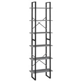 vidaXL Opbergrek 60x30x210 cm massief grenenhout grijs