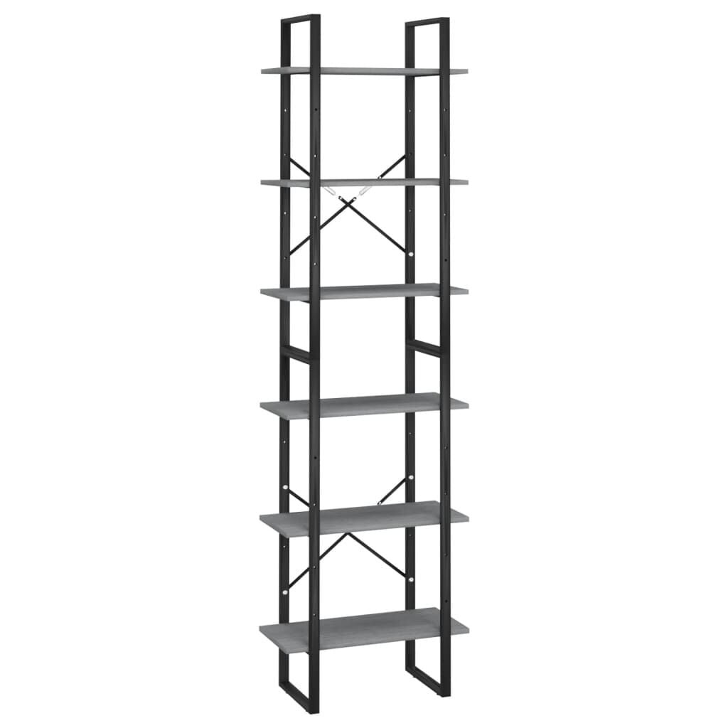 vidaXL Opbergrek 60x30x210 cm massief grenenhout grijs