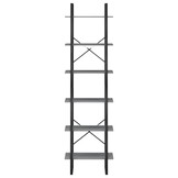 vidaXL Opbergrek 60x30x210 cm massief grenenhout grijs