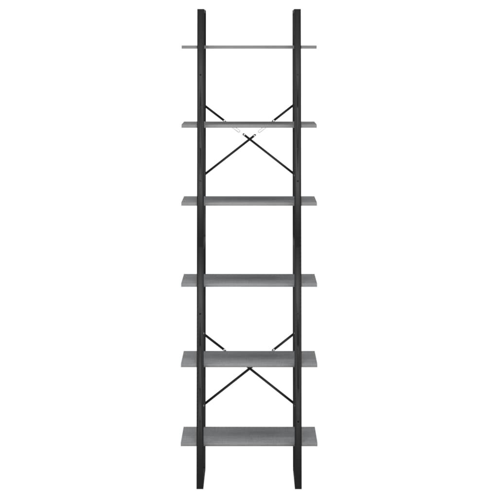 vidaXL Opbergrek 60x30x210 cm massief grenenhout grijs