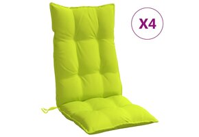 Set van 4 Stoelkussens Hoge Rug Heldergroen Oxford Stof - 40% Korting