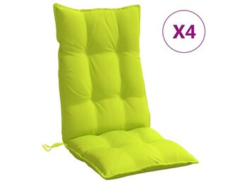 vidaXL Stoelkussens 4 st hoge rug oxford stof heldergroen
