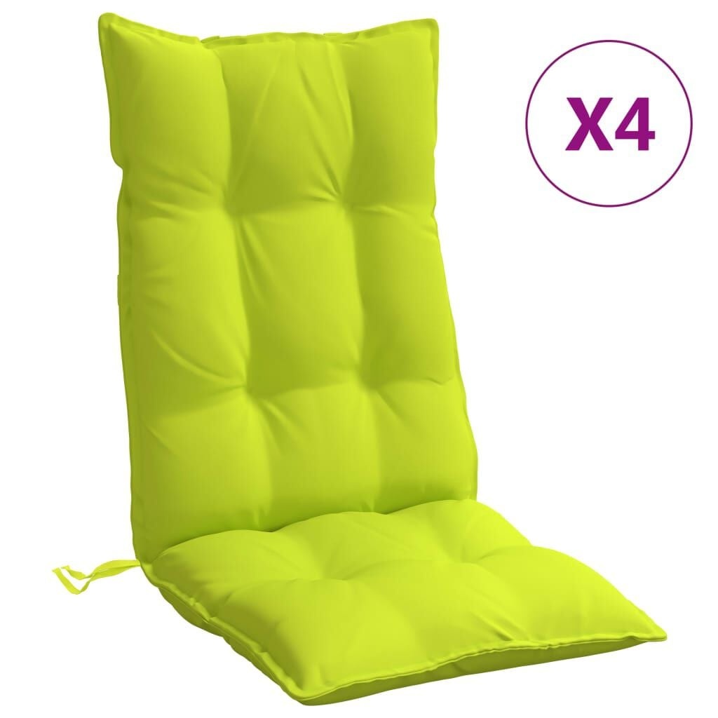 vidaXL Stoelkussens 4 st hoge rug oxford stof heldergroen