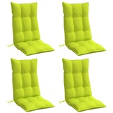 vidaXL Stoelkussens 4 st hoge rug oxford stof heldergroen