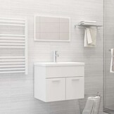 vidaXL 2-delige Badkamermeubelset bewerkt hout wit