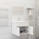 vidaXL 2-delige Badkamermeubelset bewerkt hout wit