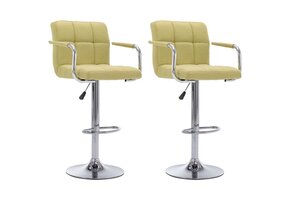 vidaXL Barstoelen 2 stuks Stof Groen 35% Korting