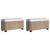 vidaXL Opbergbankjes 2 st met grijs kussen 69 cm kattenstaart