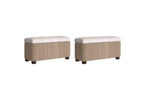 vidaXL Opbergbankjes 2 st met grijs kussen 69 cm Kattenstaart 54% korting