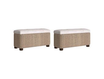vidaXL Opbergbankjes 2 st met grijs kussen 69 cm kattenstaart