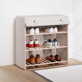 VidaXL Schoenenkast Wit met Hoes - 79x40x80 cm - 65% Korting