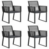 vidaXL Tuinstoelen 4 st poly rattan zwart