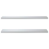 vidaXL Wandschappen 2 st 100x30x3 cm roestvrijstaal zilverkleurig