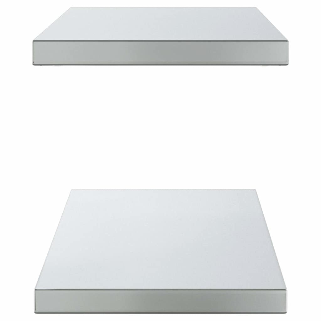 vidaXL Wandschappen 2 st 100x30x3 cm roestvrijstaal zilverkleurig