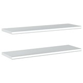 vidaXL Wandschappen 2 st 100x30x3 cm roestvrijstaal zilverkleurig