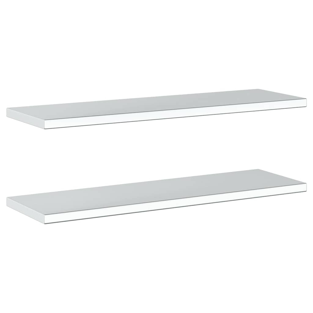 vidaXL Wandschappen 2 st 100x30x3 cm roestvrijstaal zilverkleurig