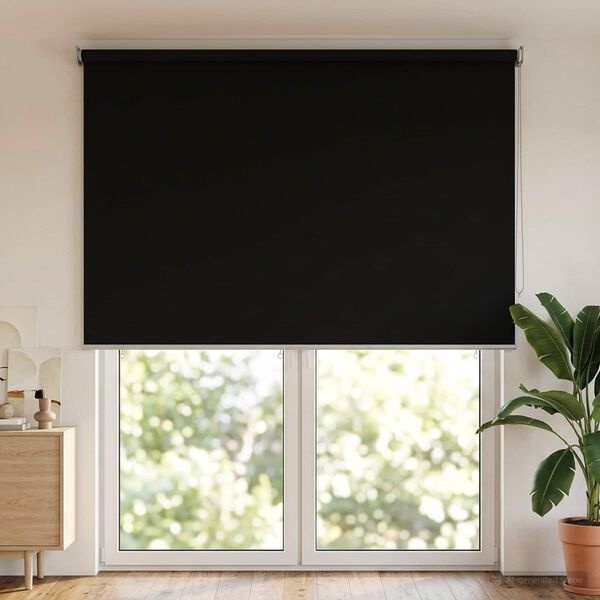 vidaXL Buitenrolgordijn UV-bescherming Zwart 100 x 230 cm (B x H)